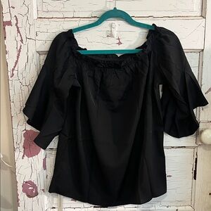 NEW Brand NWT Off Shoulder Elegant Black Women's Top with Flutter Sleeves